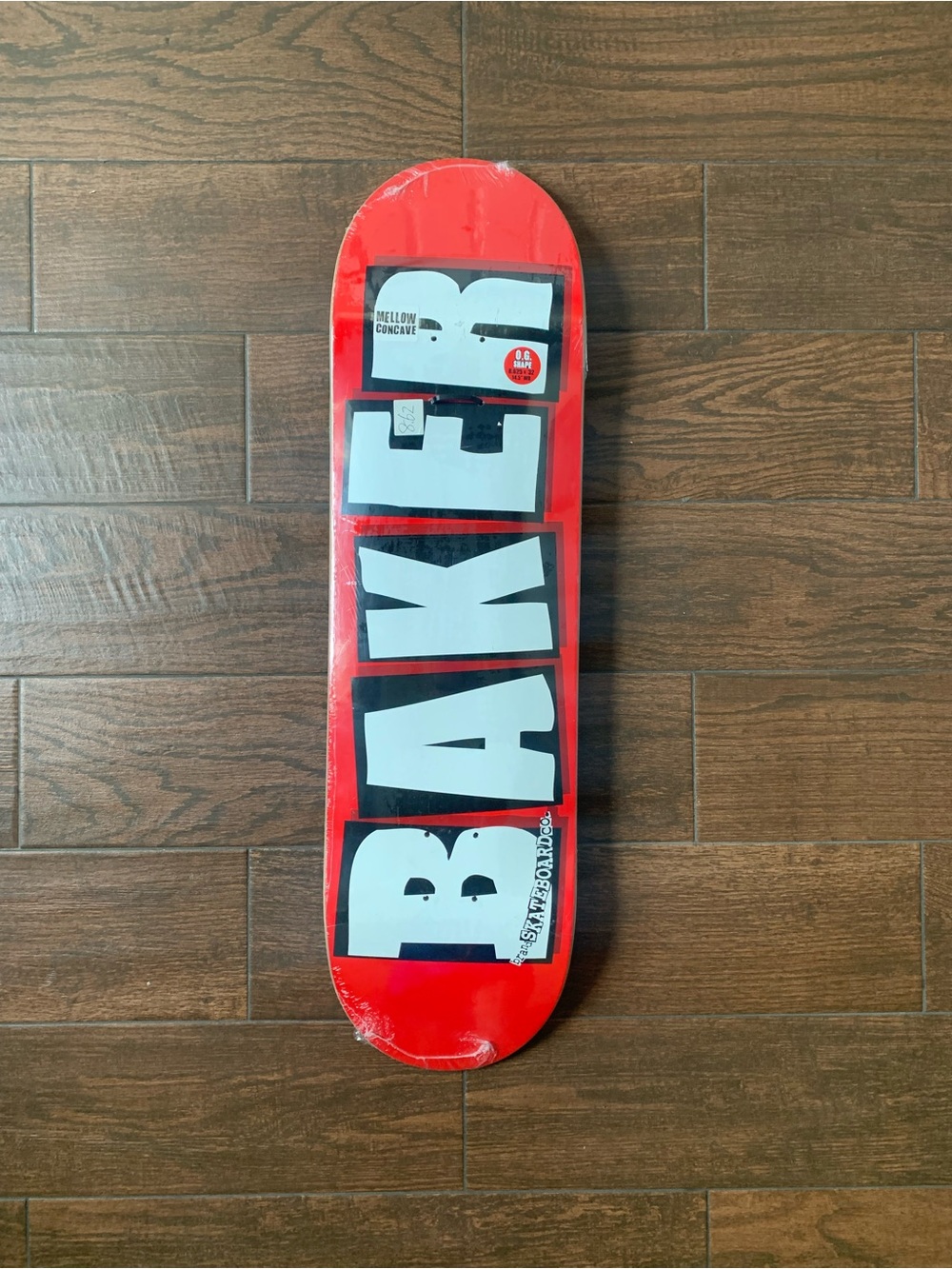 Baker Red Skateboard Deck with White Block Logo